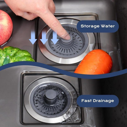 Kitchen Sink Drain Strainer,3 in 1 Pop up Strainer Stopper,Stainless Steel Wrap Sink Stopper Strainer Basket,Suitable for US Standard 3-1/2 Inch Kitchen Sink Drain Strainer