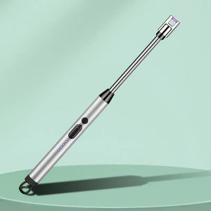 360° Electric Arc BBQ Lighter USB Windproof Flameless Plasma Ignition Long Kitchen Lighters Gas Lighter for Candle Gas Stove