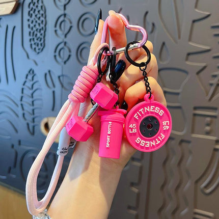 Fitness Keychain Set, Msilicone Dumbbell Kettlebell Weight Plate Keychains, Cute Keychain Gym Accessories for Men Women Keychain Gift High Quality Fashion Jewelry Jew Lery