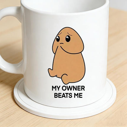 Sad Potato Mug - My Owner Beats Me Funny Ceramic Coffee Cup
