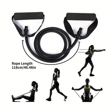 1Pc 4-Level Resistance Bands with Handles for Home Workouts and Strength Training - Perfect for Yoga, Pilates,And Fitness Equipm