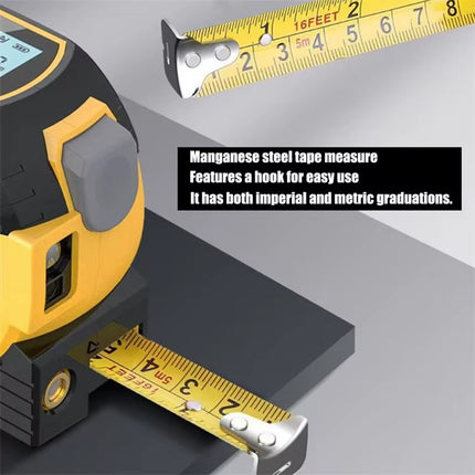 3 in 1 Laser Distance Meter Tape Measure Cross-Line Laser Ruler with Data Storage Vertical Crosshair Rangefinder 40/60M Range