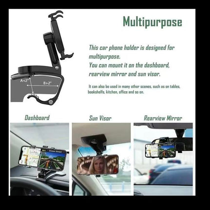 Multifunctional One-Hand Car Phone Holder