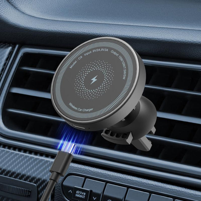 15W Magnetic Wireless Car Phone Holders & Mounts for Car Air Vent, Compatible with Iphone 16/15/14/13/12 Pro Max Series