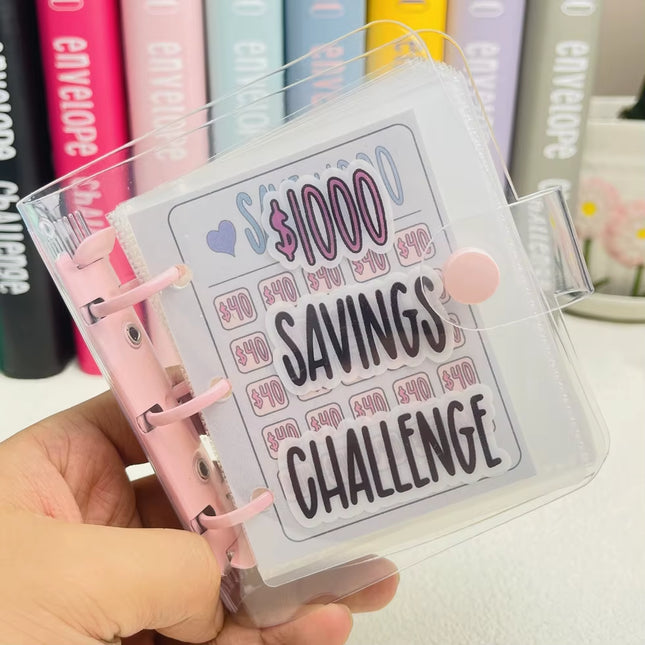 1000 Savings Challenge Binder , Money Saving Binder, Savings Challenges Book with Envelopes, Envelope Savings Challenge, Mini Bu