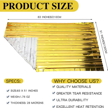 5-30Pc Outdoor Emergency Gold-Sliver Survival Blanket Waterproof First Aid Rescue Curtain Foil Thermal Hunting Blanket130X210Cm