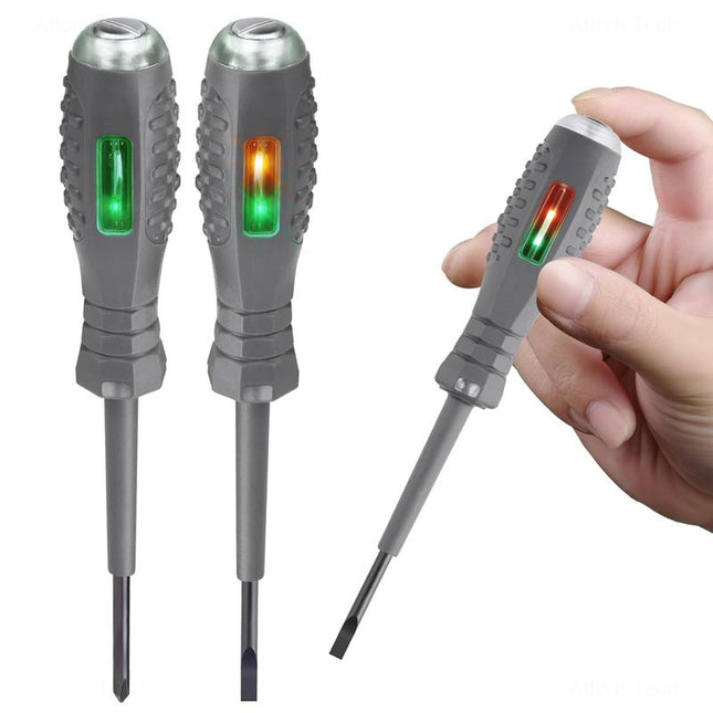 2PCS Voltage Tester Screwdriver Set - Multifunctional, Magnetic Tips for Enhanced Efficiency, Dual-Use Design with Neon Light Display for AC/DC Circuit Detection, Comfortable Anti-Slip Grip