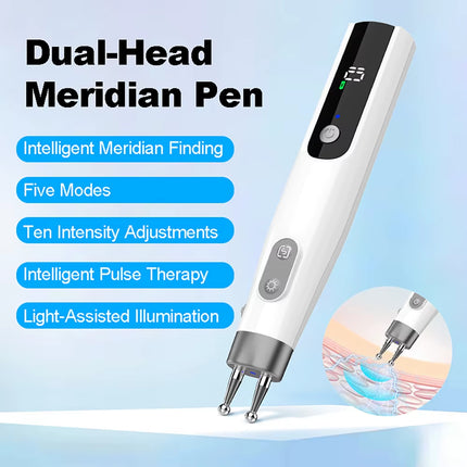 Electronic Therapy Meridian Pen Massager Type-C Fast Rechargeable 10 Gears Adjustment Bio-Micro-Electro-Pulse for Neck Back