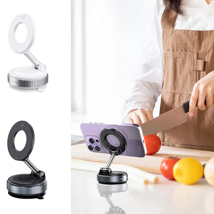 Vacuum Magnetic Car Phone Mount Strong Cup Car Foldable Phone Holder Retractable Navigation Stand 360-Degree Rotating Adjustable