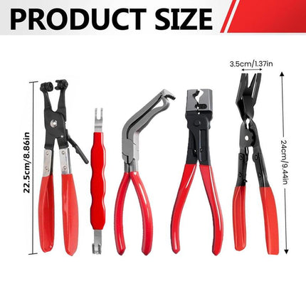 Automotive Electrical Disconnect Pliers Kit,Auto Repair Plier,High-Carbon Steel Connector Separator 60 ° Pliers,Hose Clamp Plier,Car Trim Clip Removal Pliers,Plug Release Tool and Wire Terminal Removal in Storage Bag.