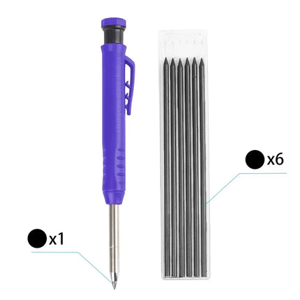 3Colors Refill 2.8Mm Solid Carpenter Pencil Set Mechanical Pencil Cap Carpentry Marking Scriber Construction Woodworking Tools