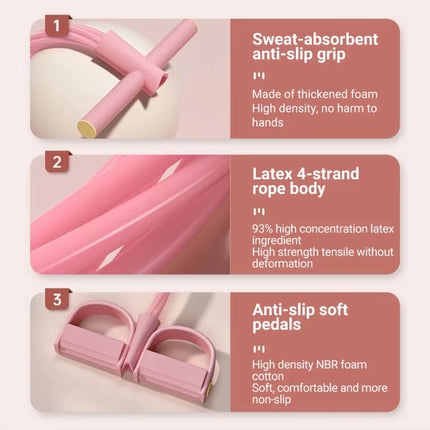 6-Tube Resistance Band Multi Function Tension Rope Fitness Bands 6-Tube Elastic Yoga Pedal Puller for Sports Exercises at Gym