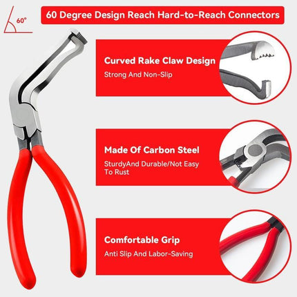 Automotive Electrical Disconnect Pliers Kit,Auto Repair Plier,High-Carbon Steel Connector Separator 60 ° Pliers,Hose Clamp Plier,Car Trim Clip Removal Pliers,Plug Release Tool and Wire Terminal Removal in Storage Bag.